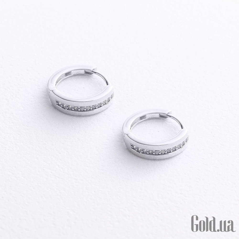 Золотые серьги с куб. циркониями onxс09707 – изображение 2