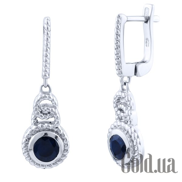 

Серьги с подвесками Fresh Jewelry, Серебряные серьги с сапфирами