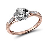 Женское золотое кольцо с бриллиантами, 1550742