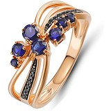 Женское золотое кольцо с бриллиантами и сапфирами, 1603222