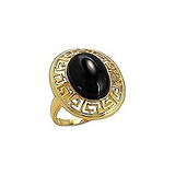 Женское серебряное кольцо с куб. цирконием в позолоте, 1606806