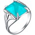 Женское серебряное кольцо с куб. циркониями и турмалином - фото 1