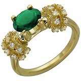 Женское золотое кольцо с куб. циркониями, 1616022
