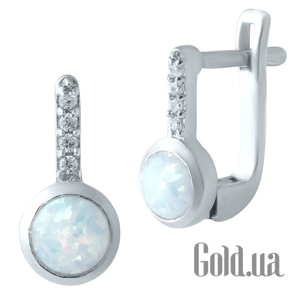 

Серьги Fresh Jewelry, Серебряные серьги с опалами и куб. циркониями