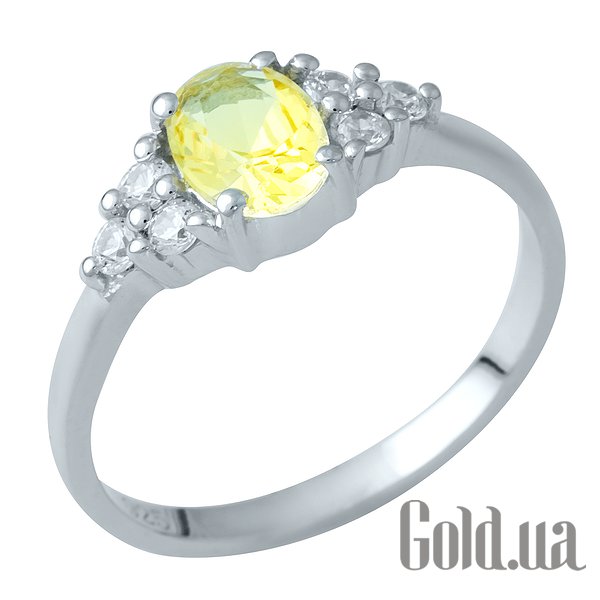 

Женские кольца Fresh Jewelry, Женское серебряное кольцо с синт. цитрином и куб. циркониями, 17.5