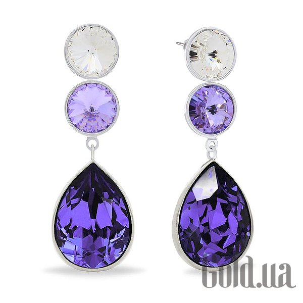

Серьги с подвесками Kobi, Стальной, Серьги с кристаллами Swarovski