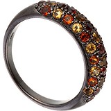Женское серебряное кольцо с гранатами и цитринами, 1645206