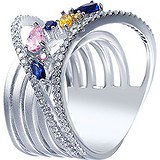 Женское серебряное кольцо с куб. циркониями, 1670294