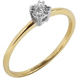 Золотое кольцо с бриллиантом, 1673366