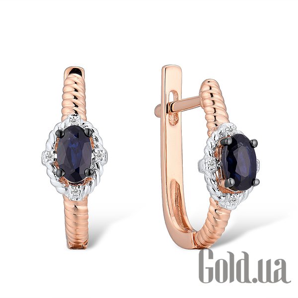 

Серьги Lurie Jewelry, Золотые серьги с бриллиантами и сапфирами