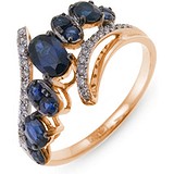 Женское золотое кольцо с бриллиантами и сапфирами, 1685398