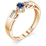 Женское золотое кольцо с сапфиром и бриллиантами, 1696918