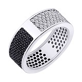 Серебряное обручальное кольцо с куб. циркониями (КК2ФО/2046), фотографии