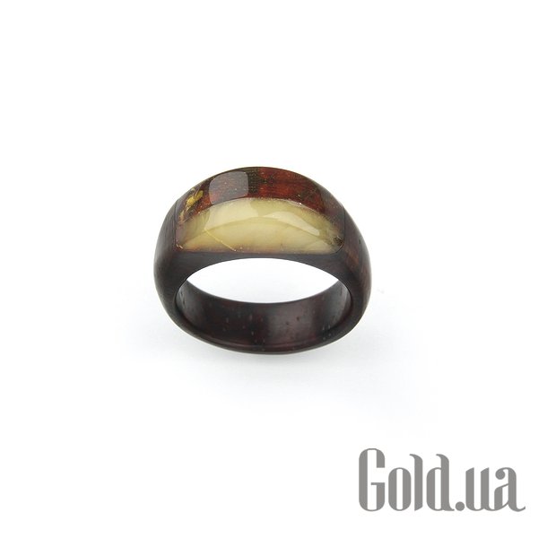 Купить Женское деревянное кольцо с янтарем