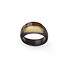 Женское деревянное кольцо с янтарем - фото 1
