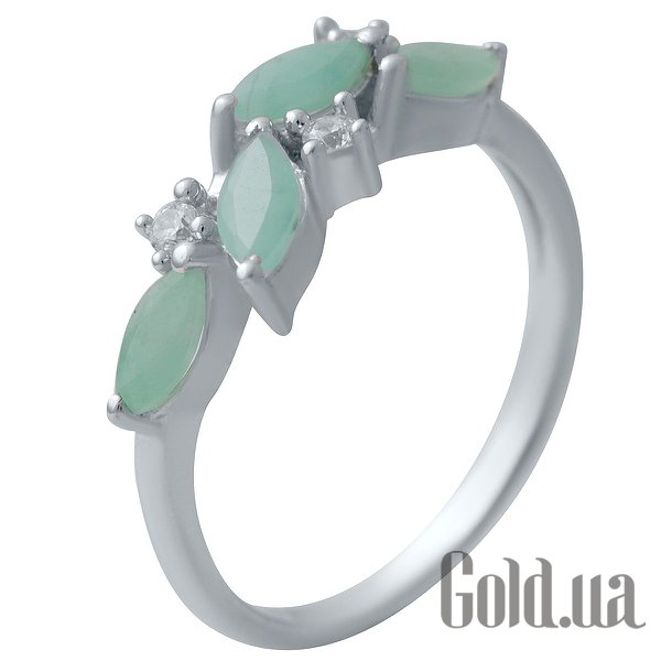 

Женские кольца Fresh Jewelry, Женское серебряное кольцо с изумрудами и куб. циркониями, 17