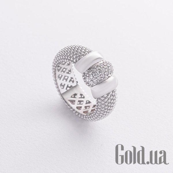 

Кольцо Украина, Женское золотое кольцо с куб. циркониями, 18