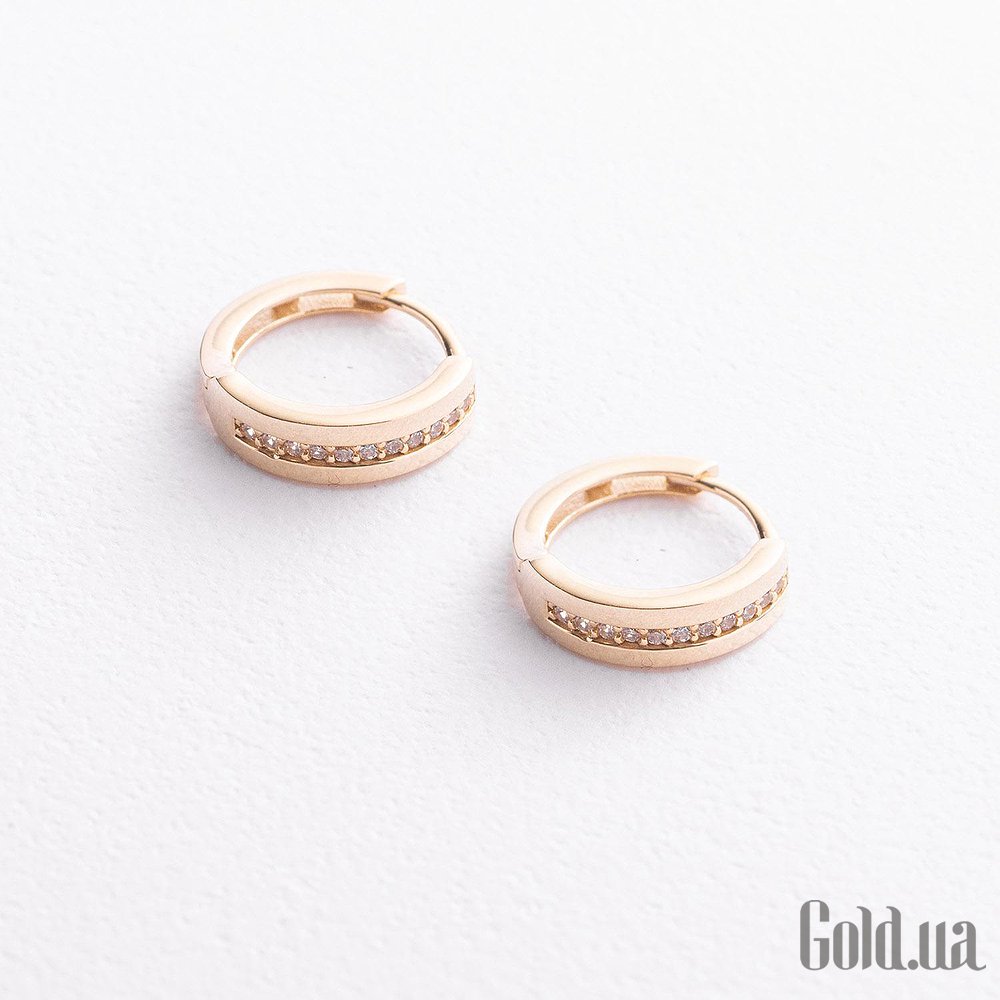 Золотые серьги с куб. циркониями onxс09706 – изображение 2