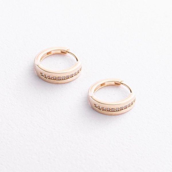 Золотые серьги с куб. циркониями onxс09706 – изображение 2
