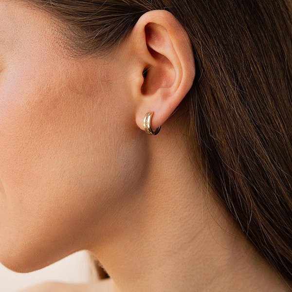 Золотые серьги с куб. циркониями onxс09706 – изображение 3