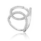 Женское серебряное кольцо с куб. циркониями, 569750