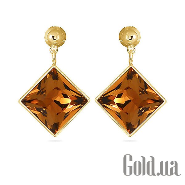 

Серьги с подвесками Kobi, Желтый, Серьги с кристаллами Swarovski в позолоте