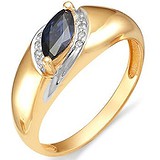 Женское золотое кольцо с бриллиантами и сапфиром, 1555095