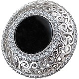 Женское серебряное кольцо с куб. циркониями и ониксом, 1611671