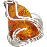 Женское серебряное кольцо с янтарем, 1615767