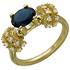 Женское золотое кольцо с куб. циркониями и алпанитом - фото 1
