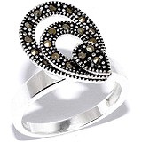 Silver Wings Женское серебряное кольцо с марказитами, 1617815