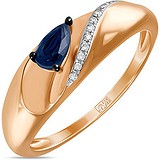Женское золотое кольцо с бриллиантами и сапфиром, 1624727