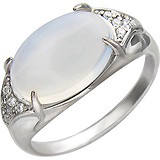 Женское серебряное кольцо с куб. циркониями и опалом, 1651607
