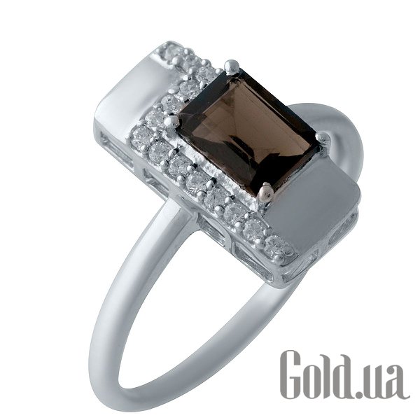 Купить Женское серебряное кольцо с раухтопазом и куб. циркониями