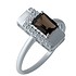 Женское серебряное кольцо с раухтопазом и куб. циркониями - фото 1