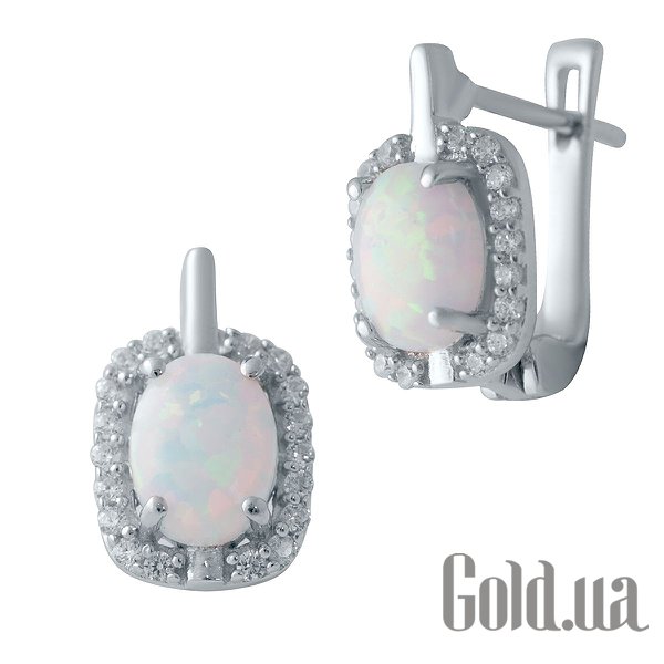 

Серьги Fresh Jewelry, Серебряные серьги с опалами и куб. циркониями
