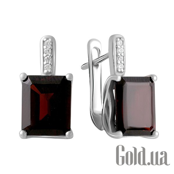 

Серьги Fresh Jewelry, Серебряные серьги с куб. циркониями и гранатами