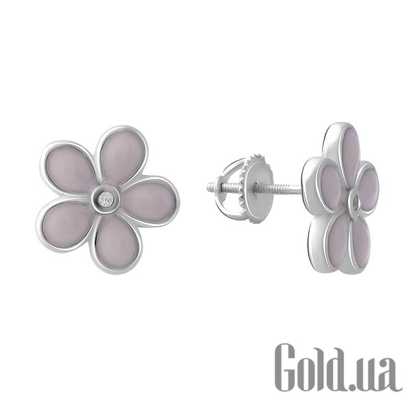 

Серьги-гвоздики Fresh Jewelry, Серебряные серьги с куб. циркониями и эмалью