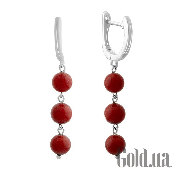 

Серьги с подвесками Fresh Jewelry, Серебряные серьги с кораллами