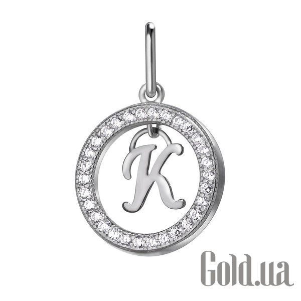 

Кулон-буква Silvex925, Серебряный кулон с куб. циркониями