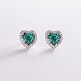 Серебряные серьги с куб. циркониями и кварцами, 1796503