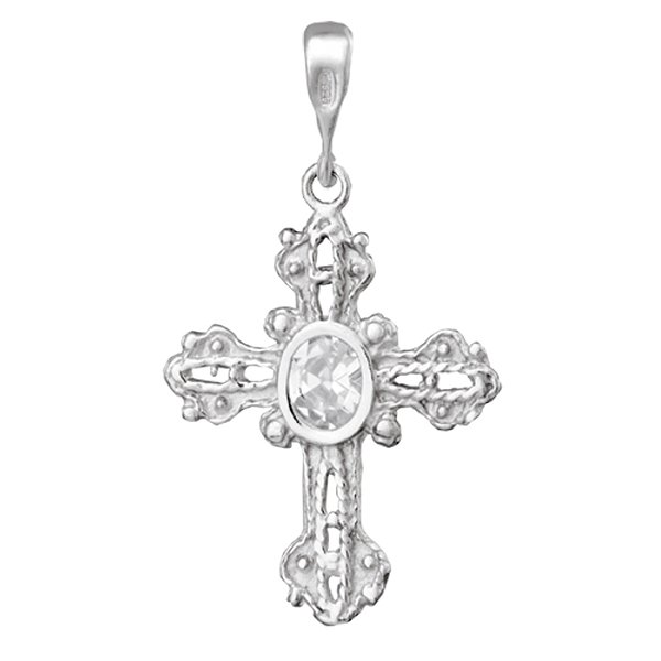 Срібний кулон з куб. цирконіями