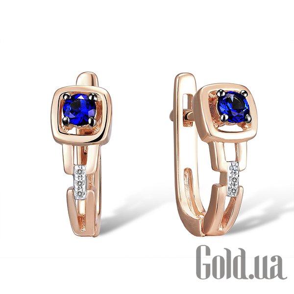 

Серьги Lurie Jewelry, Золотые серьги с бриллиантами и сапфирами