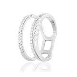 Женское серебряное кольцо с куб. циркониями, 807319