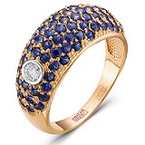 Женское золотое кольцо с сапфирами и бриллиантом, 1553816