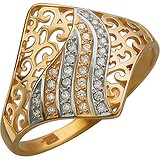Женское золотое кольцо с куб. циркониями, 1613976