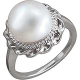 Жіноча срібна каблучка з культів. перлами, 1616280