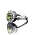 Женское серебряное кольцо с куб. циркониями и хризолитом - фото 2