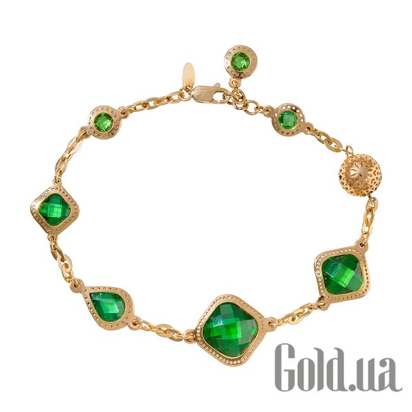 

Браслет Ivon jeweler, Женский золотой браслет с куб. циркониями, 17