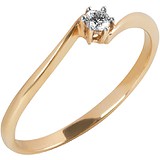 Золотое кольцо с бриллиантом, 1673112